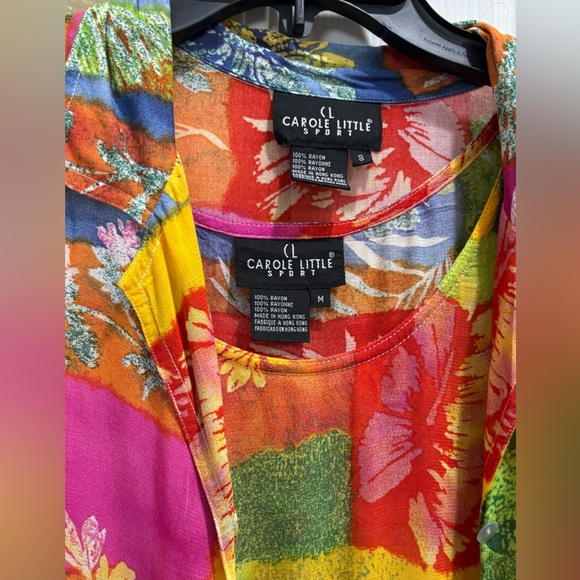 Carole Little Red Orange Graphic Short Sleeve T-Shirt and dress size M - Picture 4 of 7